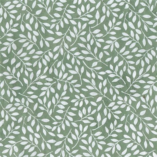 Papier népalais lokta lamaLi Saule feuilles naturel sur vert
