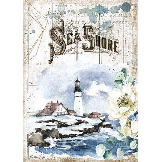 Papier de riz Stamperia A4 Romantic Sea Dream Sea Shore