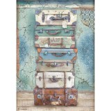 Papier de riz Stamperia A4 Atelier bagages