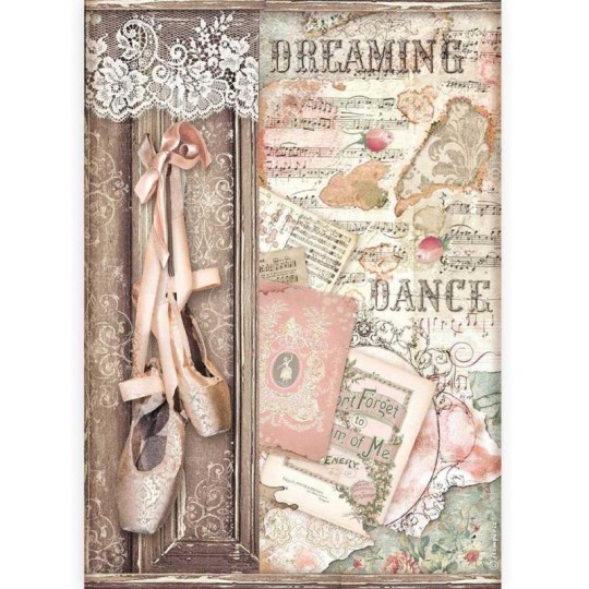 Papier de riz Stamperia A4 Passion chaussures