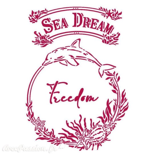 Pochoir décoratif fin Stamperia 21x30cm Romantic Sea Dream freedom