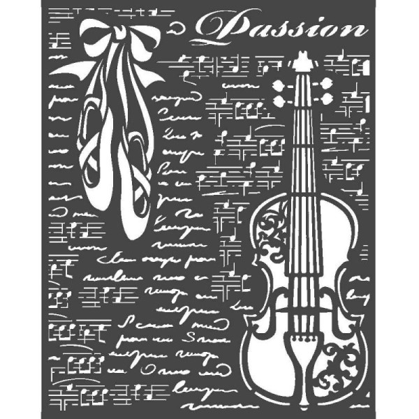 Pochoir décoratif Stamperia 20x25cm Passion violon
