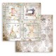 Feuille scrapbooking Stamperia Romantic Threads cartes 30x30 réversible