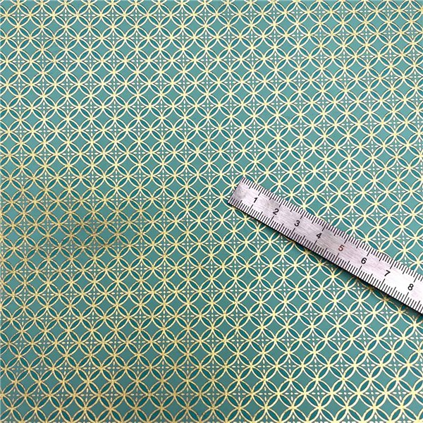 Papier japonais chiyogami aqua or