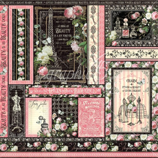 Papier scrapbooking réversible Graphic 45 Delightful 30x30
