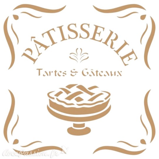 Pochoir décoratif Composition Tartes 20x20cm