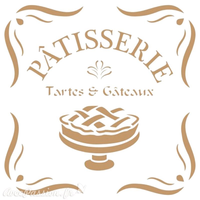Pochoir décoratif Composition Tartes 20x20cm