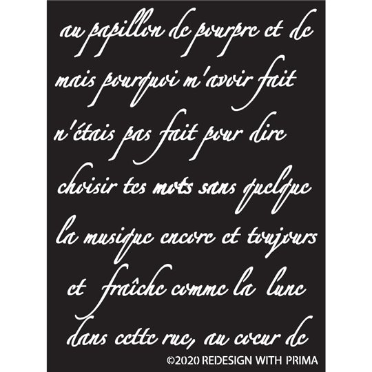 Pochoir décoratif Redesign Butterfly Script 22x33cm 0.8mm