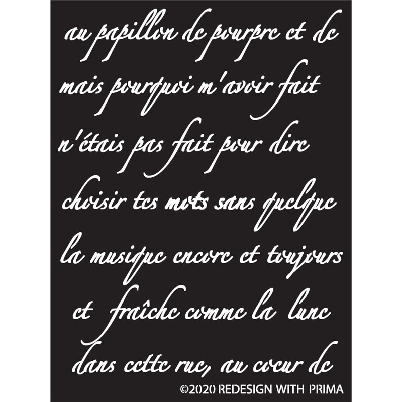 Pochoir décoratif Redesign Butterfly Script 22x33cm 0.8mm