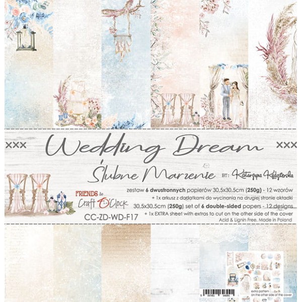 Papier scrapbooking assortiment Craft O Clock 12fe 30x30 Wedding Dream