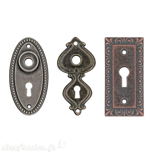 Embellissements métal Tim Holtz Large Keyholes Serrures 3pcs