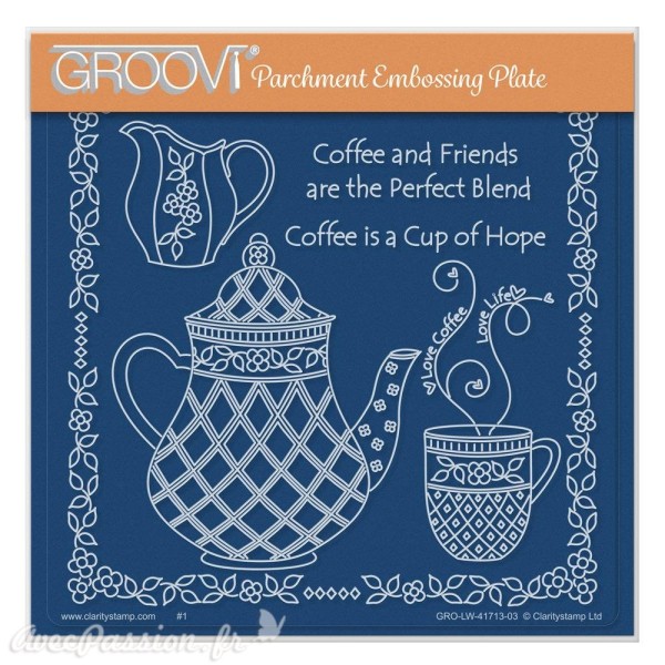 Groovi gabarit parchemin Linda Williams' Coffee & Friends 15x15cm