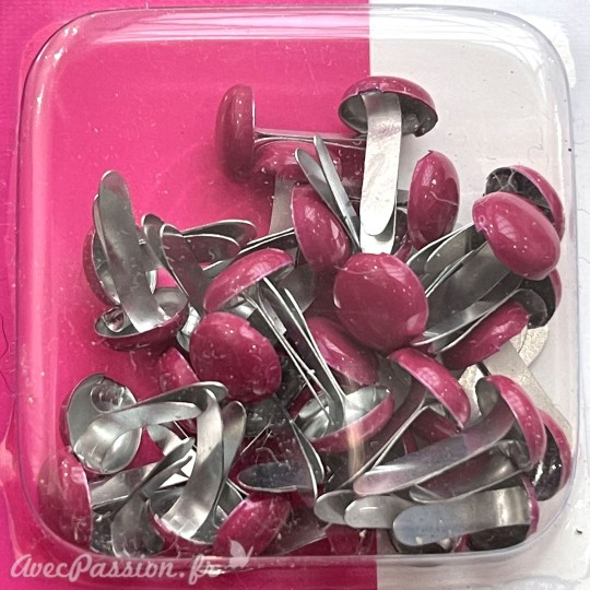 Attaches parisiennes Fuchsia 8mm 35 pcs