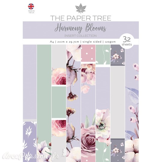 Papier scrapbooking Paper Boutique A4 Harmony Blooms insert collection 32fe