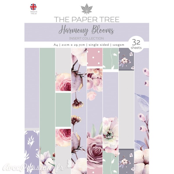 Papier scrapbooking Paper Boutique A4 Harmony Blooms insert collection 32fe