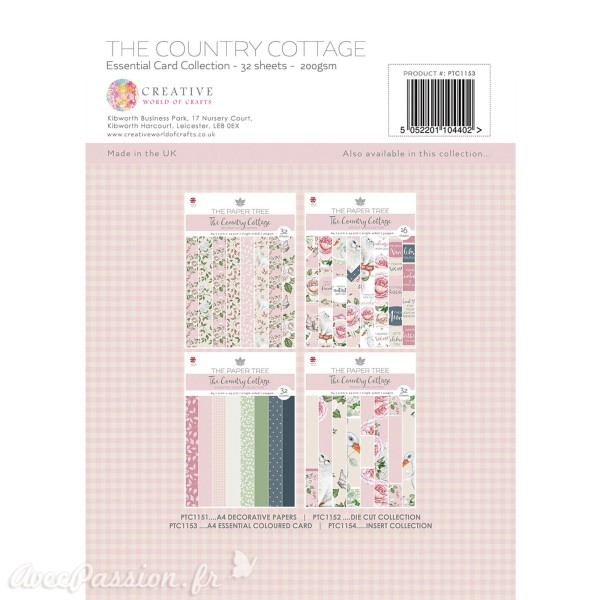 Papier scrapbooking Paper Boutique A4 The Country Cottage essentiel cards collection 32fe