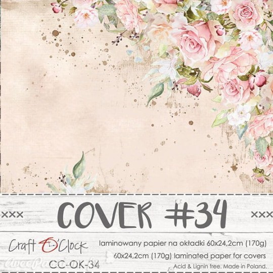 Couverture album scrapbooking Craft O Clock OK-34 60x24cm Couverture album scrapbooking Craft O Clock OK-34 60x24cm
