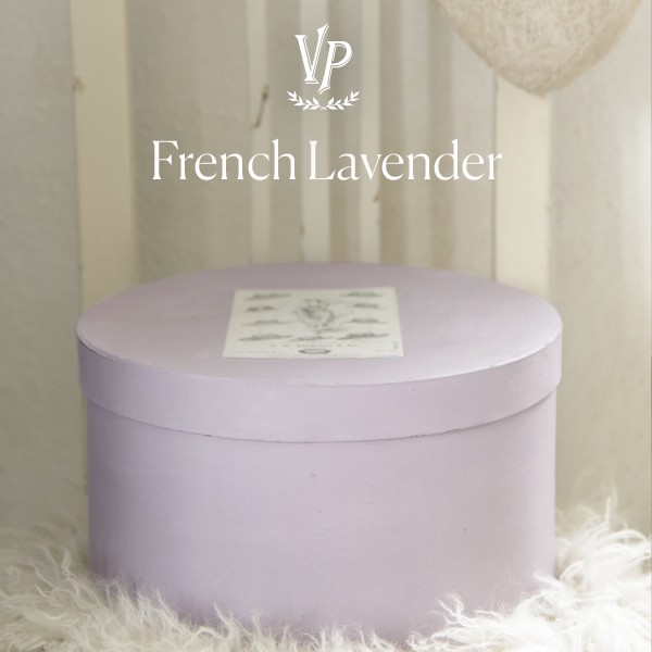 Peinture à la craie Vintage Paint French Lavender Boîte à chapeaux