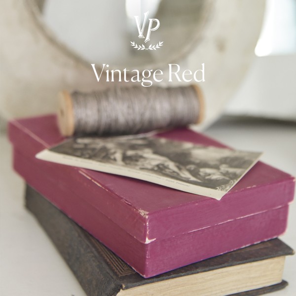 Peinture à la craie Vintage Paint Vintage Red Boîte en bois