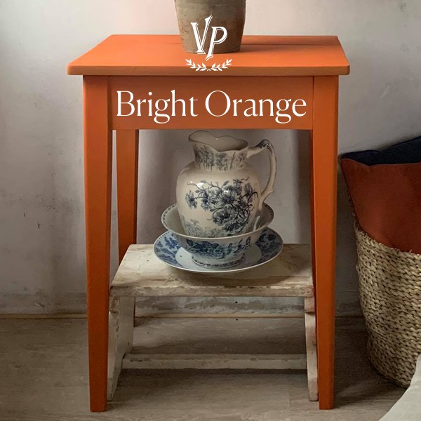 Peinture à la craie Vintage Paint Bright Orange Table chevet