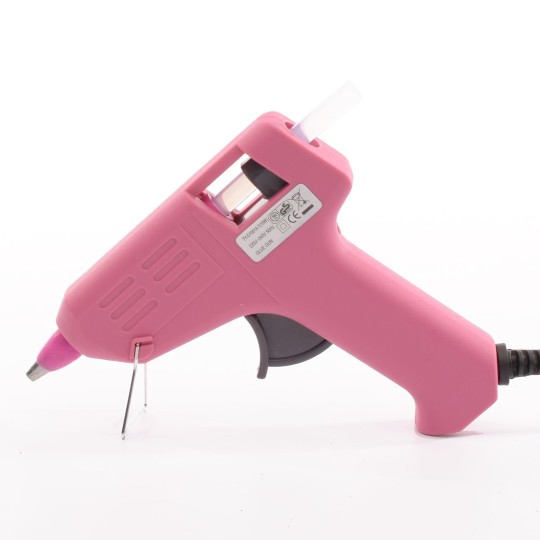Pistolet à colle chaude électrique rose +10 recharges