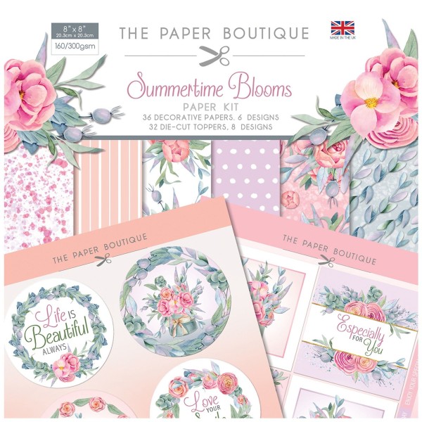 Papier scrapbooking Paper Boutique Summertime Blooms 20x20 Paper kit &  die cut