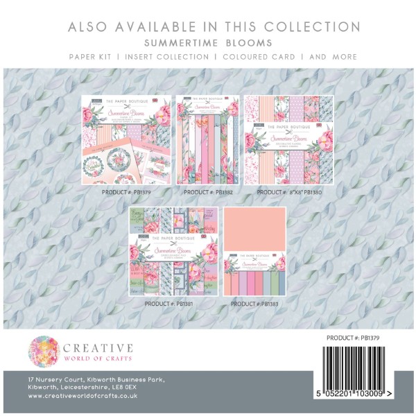 Papier scrapbooking Paper Boutique Summertime Blooms 20x20 Paper kit &  die cut