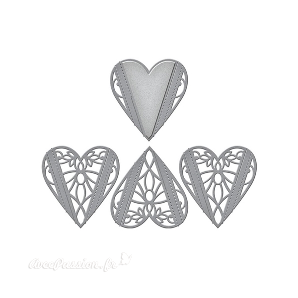 Dies découpe gaufrage Spellbinders Heart Melange Doily Dies (S4-1060)