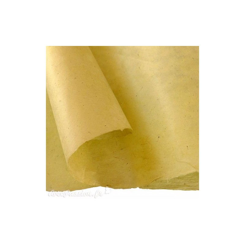 Papier népalais lokta Lamali jaune anis
