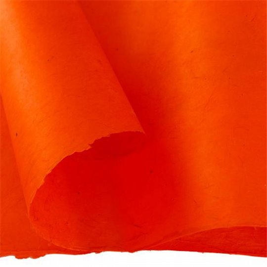 Papier népalais lokta Lamali orange vif