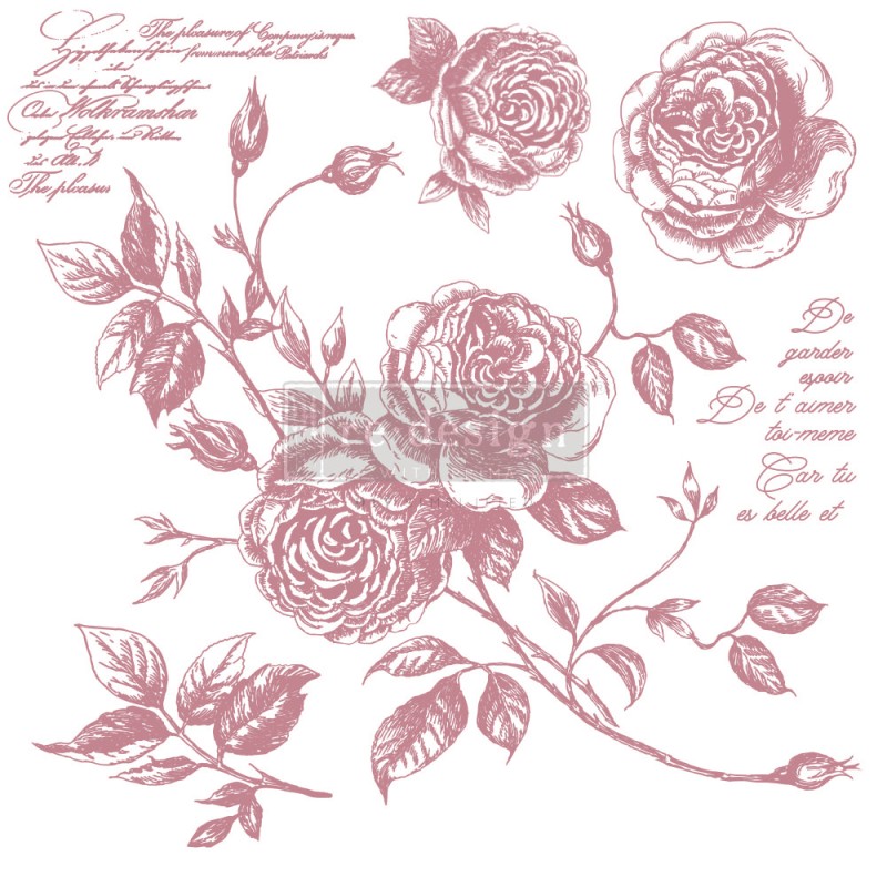 Tampon Redesign Decor Stamps Romance Roses 30,5x30,5cm - 6 pièces