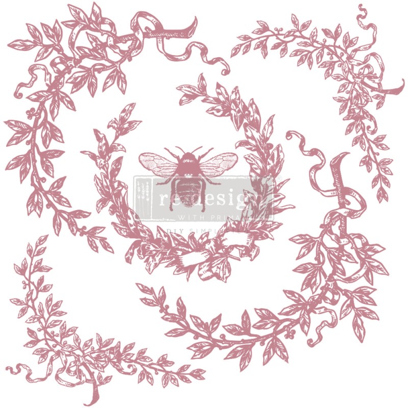 Tampon Redesign Decor Stamps French Laurels 30,5x30,5cm - 6 pièces