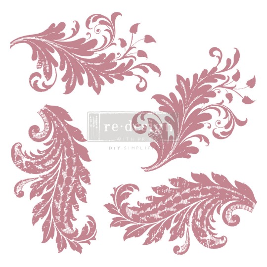 Tampon Redesign Decor Stamps Royal Flourish 30,5x30,5cm - 4 pièces