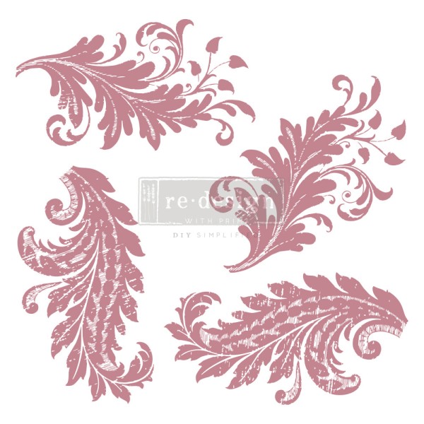 Tampon Redesign Decor Stamps Royal Flourish 30,5x30,5cm - 4 pièces