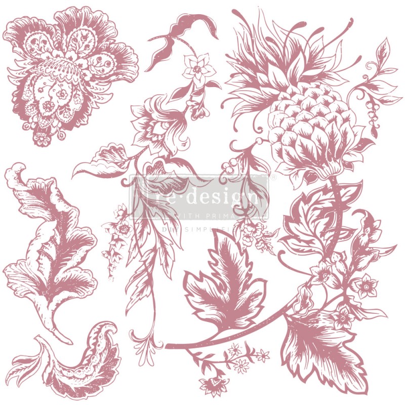 Tampon Redesign Decor Stamps Rustic Floral Elements 30,5x30,5cm - 5 pièces