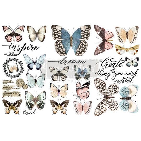 Transfert pelliculable Redesign Papillon Collection 15x30cm