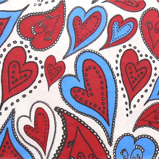 3 Feuilles décopatch coeurs blanc bleu et rouge 3 Feuilles décopatch coeurs blanc bleu et rouge