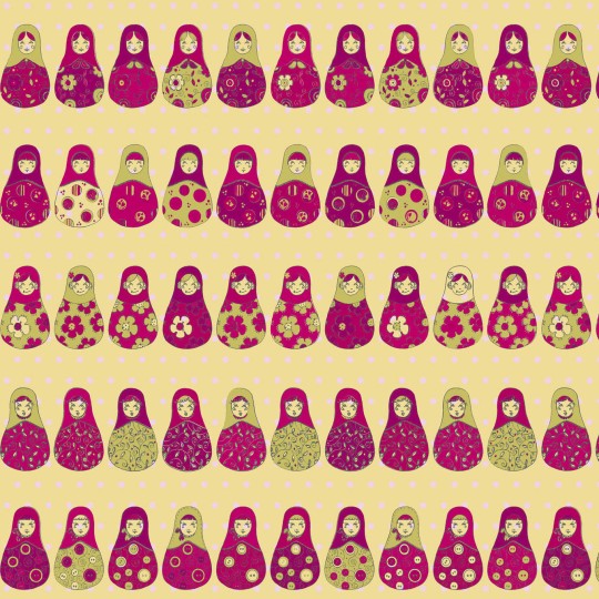 3 Feuilles décopatch poupées russes roses fond vanille et doré 3 Feuilles décopatch poupées russes roses fond vanille et doré