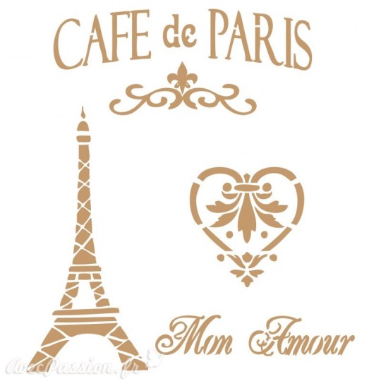 Pochoir décoratif Vintage 001 Cafe Paris S