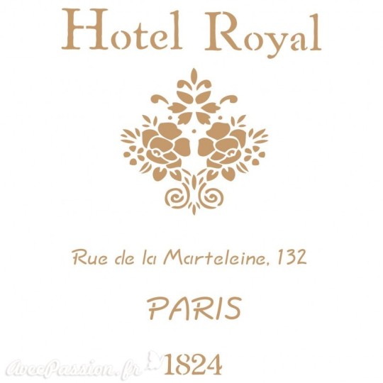 Pochoir décoratif Vintage 048 Hotel Royal S