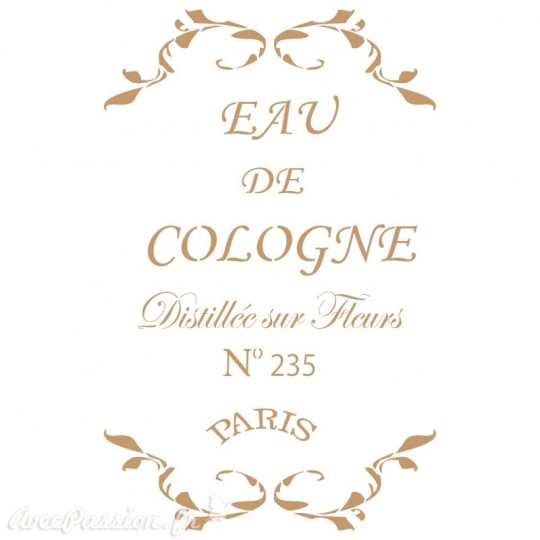 Pochoir décoratif Vintage 076 Eau De Cologne S