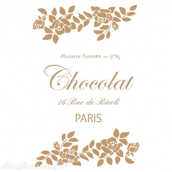 Pochoir décoratif Vintage 151 Chocolat Paris S