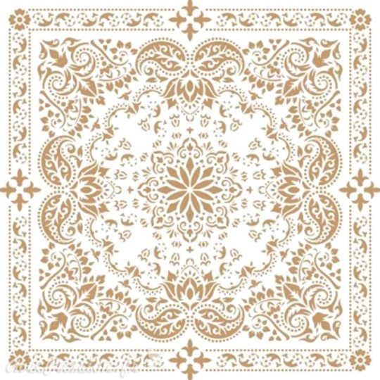 Pochoir décoratif  089S Damask damassé 25 x 25 cm - 23 x 23cm