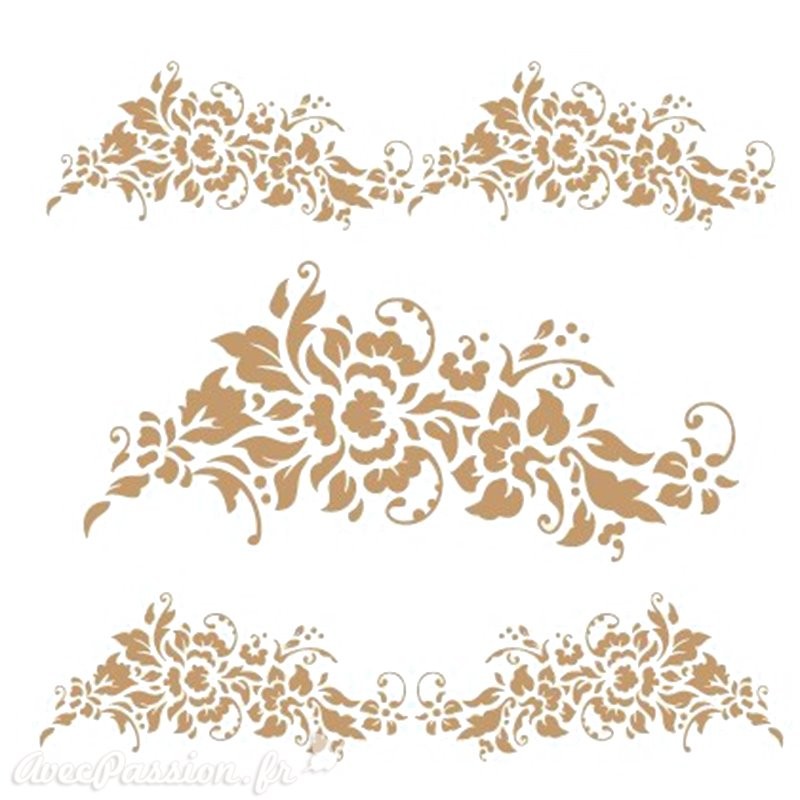 Pochoir Fleur A4 Mural Marocain - Modèle Creux Pour Peinture, Bricolage, Décoration Murale Et Meubles - Matériau PET Sûr - 2