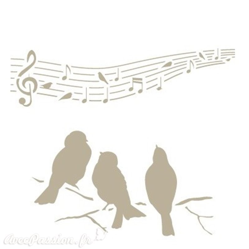 Pochoir décoratif MYA Mini Figure 115 Birds Music S