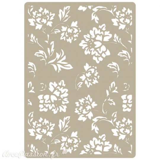 Pochoir décoratif Embossing Floral MYA 074 S 15 x 21 cm - 14 x 20 cm