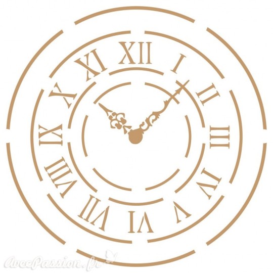Pochoir décoratif MYA Figure 011 Clock M 25 x 25 cm - 21,2 x 21,2 cm