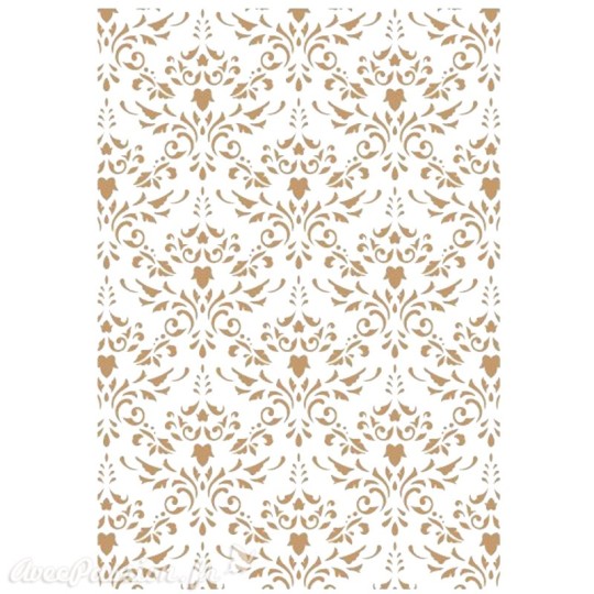 Pochoir décoratif Fond Damask Mya 124M 30 x 45 cm - 25,5 x 39 cm