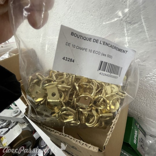 Attaches 1 trou zinc éco // dé étrier 10 chapé 10 zinc éco 1cm //43284*500 -