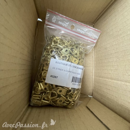 Attaches pour petit cadre // Dés étrier chapés éco 1 trou D9 Chape9 //43257*500 - Attaches pour petit cadre // Dés étrier chapés éco 1 trou D9 Chape9 //43257*500 -